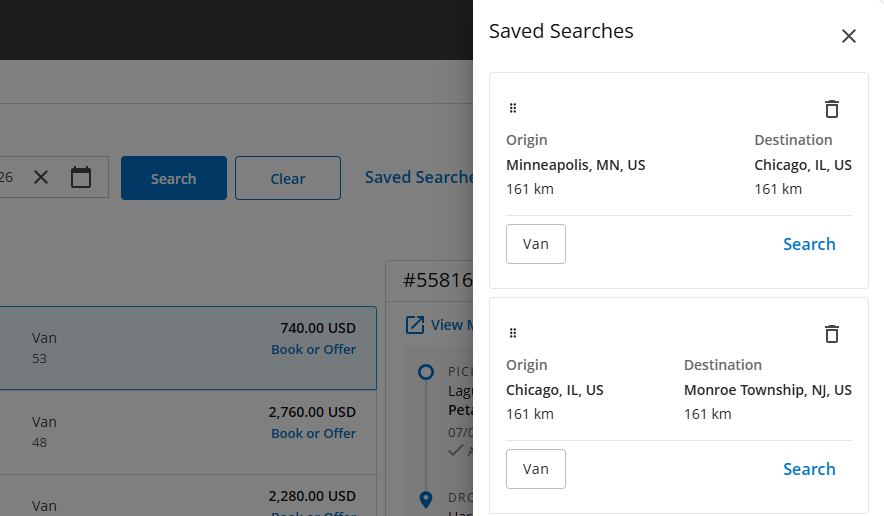C.H. Robinson Navisphere Carrier Saved Search