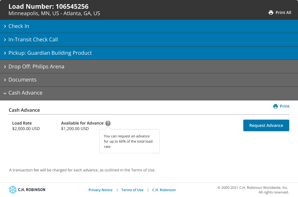 cash advance screenshot 