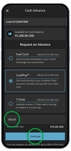cash advance screenshot 
